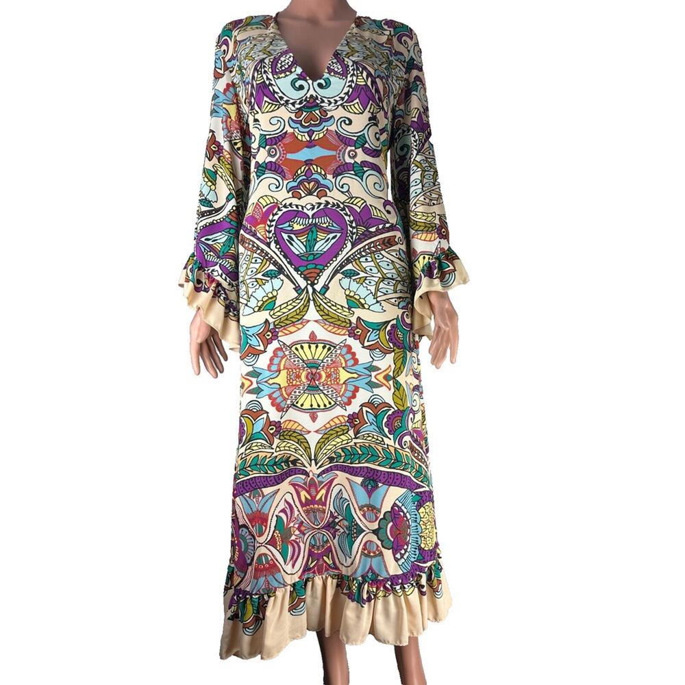 ZARA Floral Midi Dress L Sold Out Blogger Favorite Orig $119 Large New w/ Tags